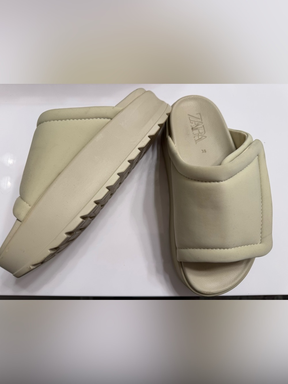 ZARA Chunky Platform Padded Slide Sandals